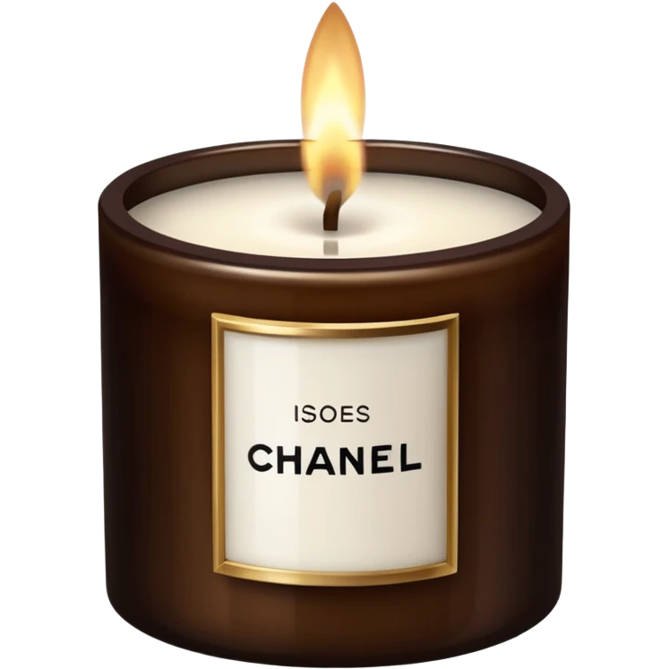 Dark Brown and white Chanel Candle emoji