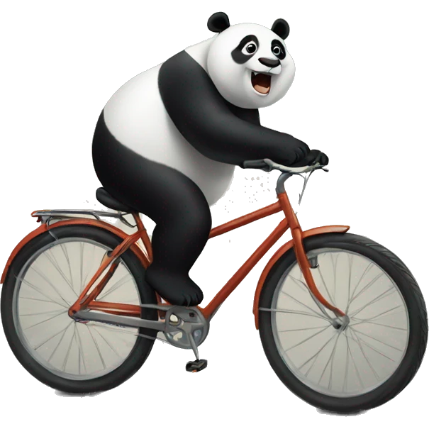 fat panda driving a bicycle emoji