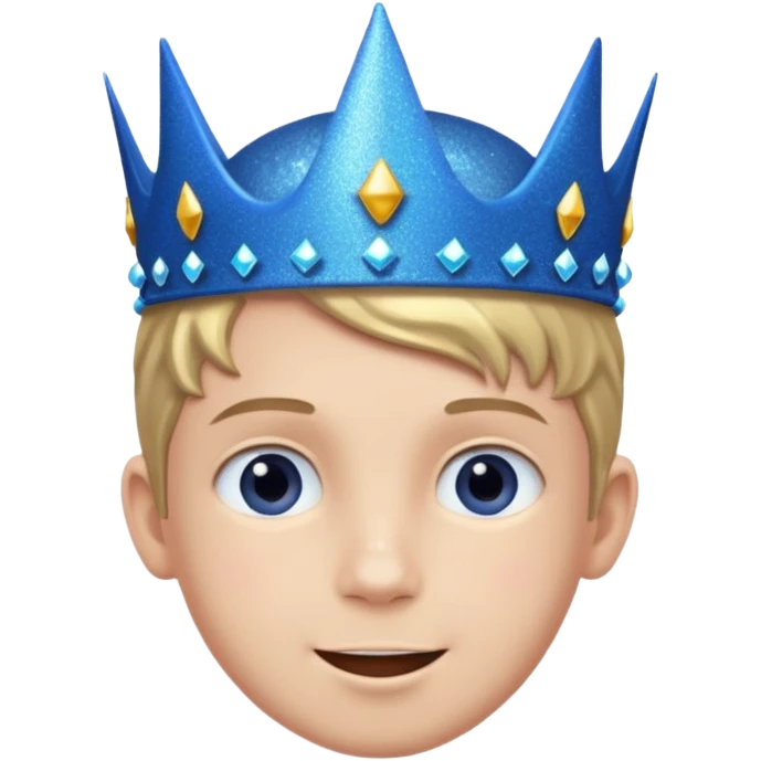 blue Boy happy glitter blue crown emoji