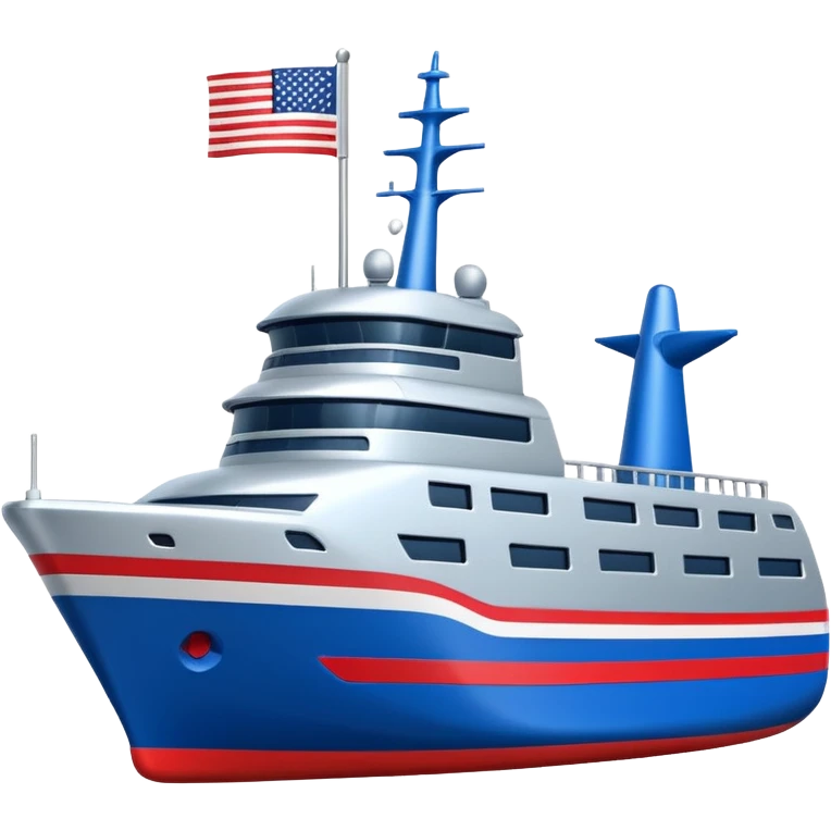 generate a very realistic American modern ship with little flag emoji
