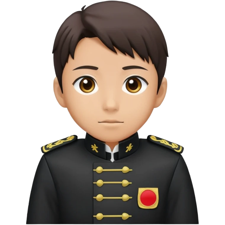 Japanese high school boy in gakuran uniform with black standing collar emoji