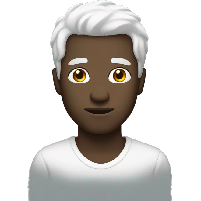 Black man with white hair emoji