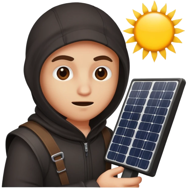 A thief is steal a solar panel emoji