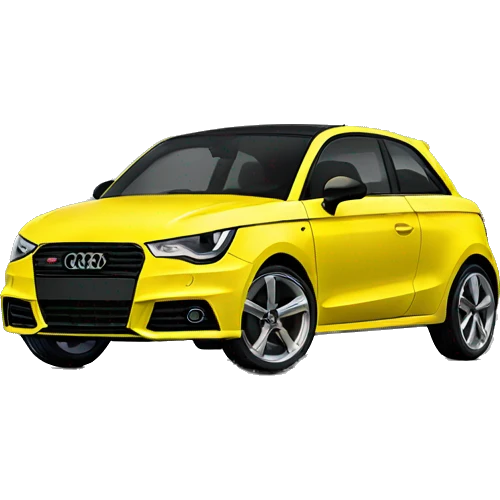 Yellow Audi a1 with a black top emoji