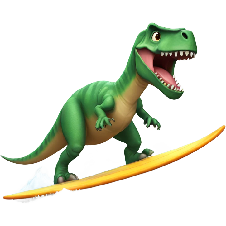 dinosaur surfing emoji