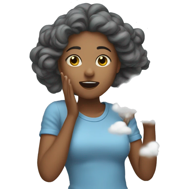 cloud girl blowing wind emoji