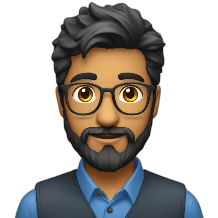 young indian physics phd student at university of pittsburgh with beard emoji