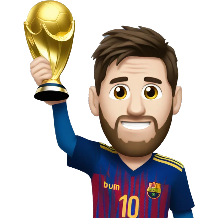 Messi con la copa del mundo emoji
