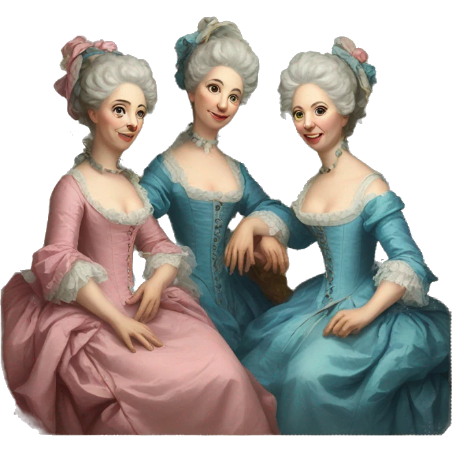 Painting of rococo women emoji
