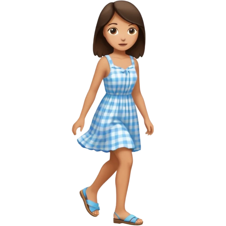 Brunette girl stepping emoji