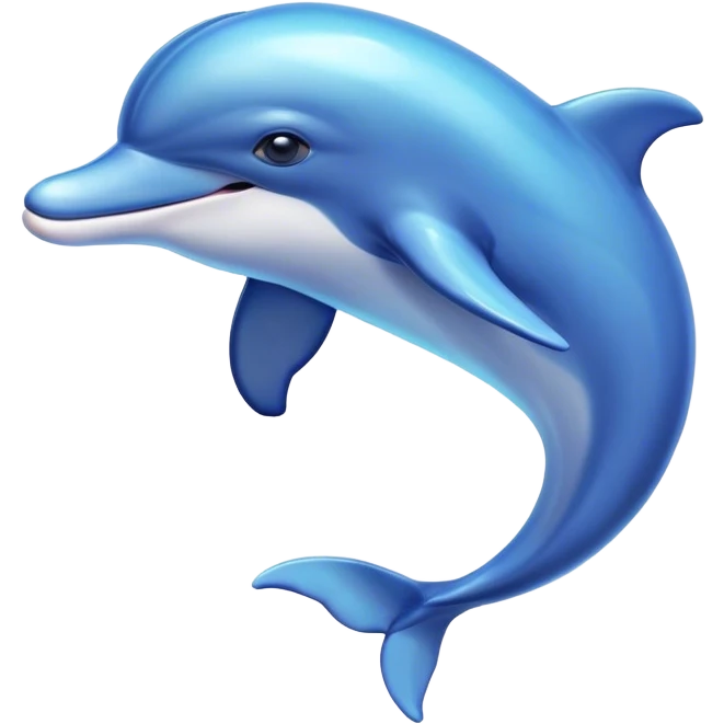 Beautiful and Majestic Dolphin Portrait Emoji, Radiating serene elegance and adorable charm with a graceful, streamlined form and luminous, glossy blue skin that shimmers under the sun, gentle, expressive eyes and a soft, content smile, Simplified yet exquisitely endearing features, highly detailed, glowing with a soft, majestic aquatic light, high shine, calm and enchanting, stylized with an air of timeless oceanic beauty, soft glowing outline, capturing the essence of a beautiful and majestic dolphin that embodies the pure magic of the sea! emoji