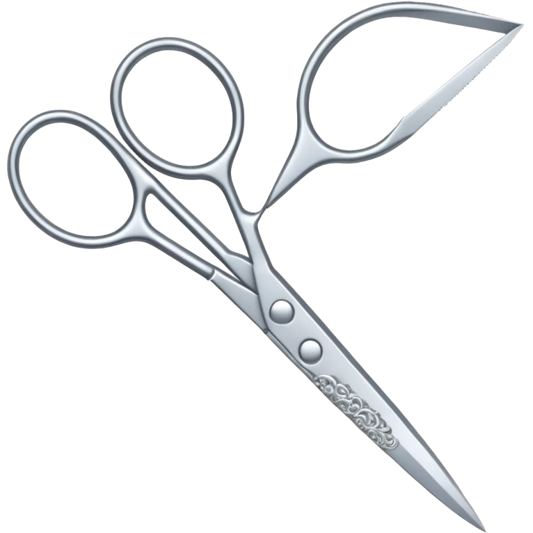 scissors with a lace ornament nearby emoji