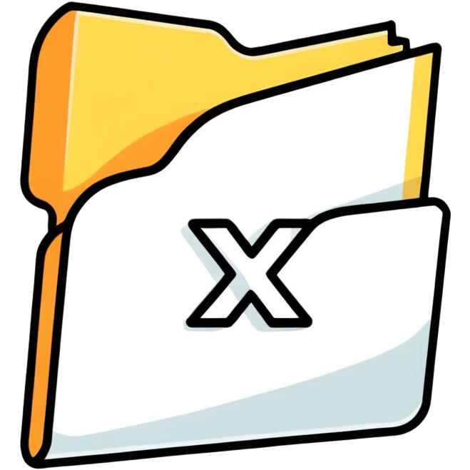 Document file icon with large black “X” over it emoji