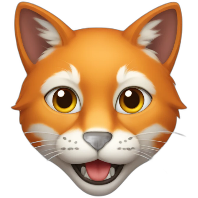cat with red fox head emoji