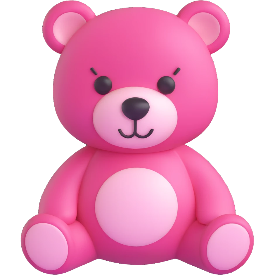pink teddy bear emoji
