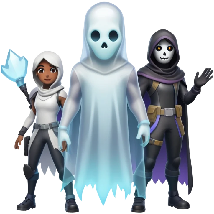 Fortnite trio with ghost emoji