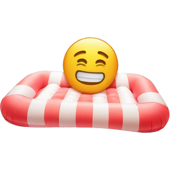 inflatable floating mattress on pool emoji