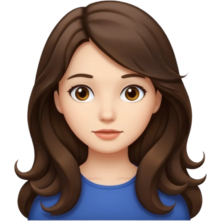 girl brunette long slightly wavy hair  emoji