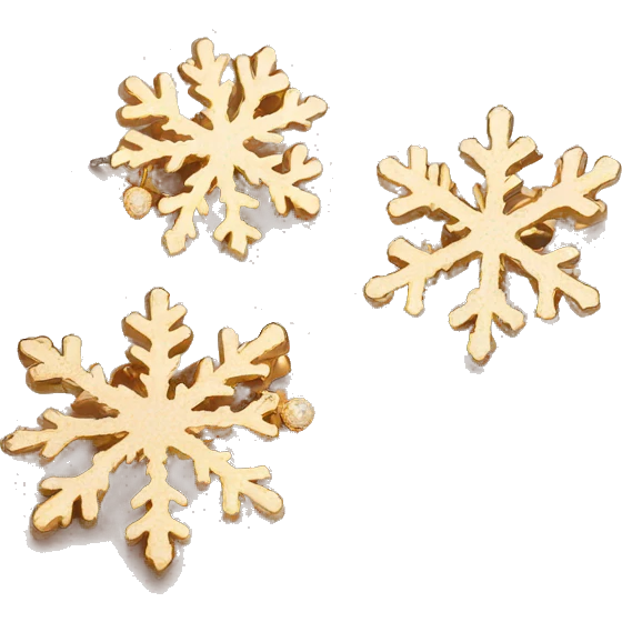 gold snowflake earrings set emoji