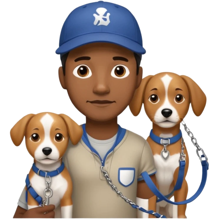 Dog Walker black man emoji
