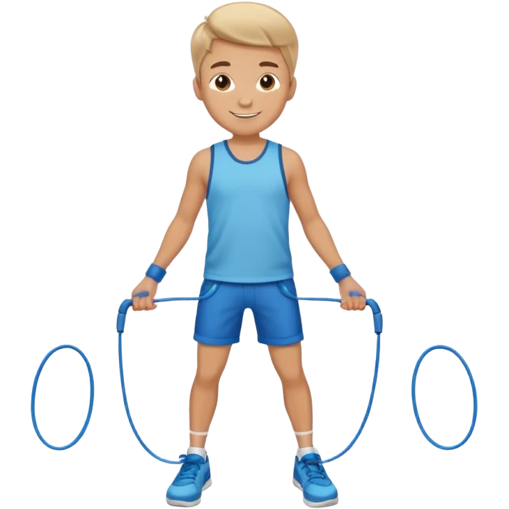 Boy with Skipping Rope on feet pose emoji