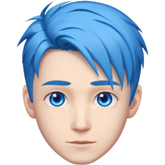 DanTDM with blue eyes, blue hair emoji
