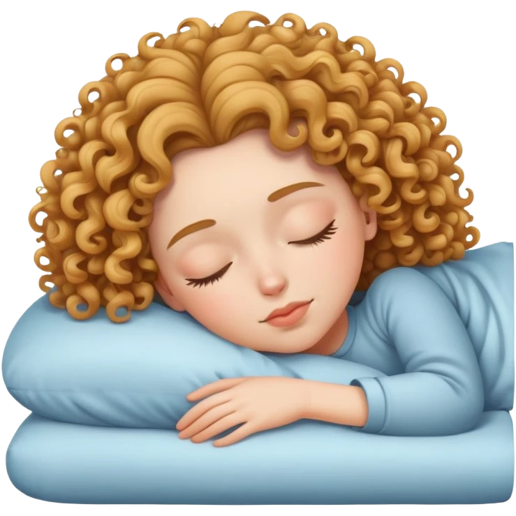 white girl with curly hair sleeping  emoji