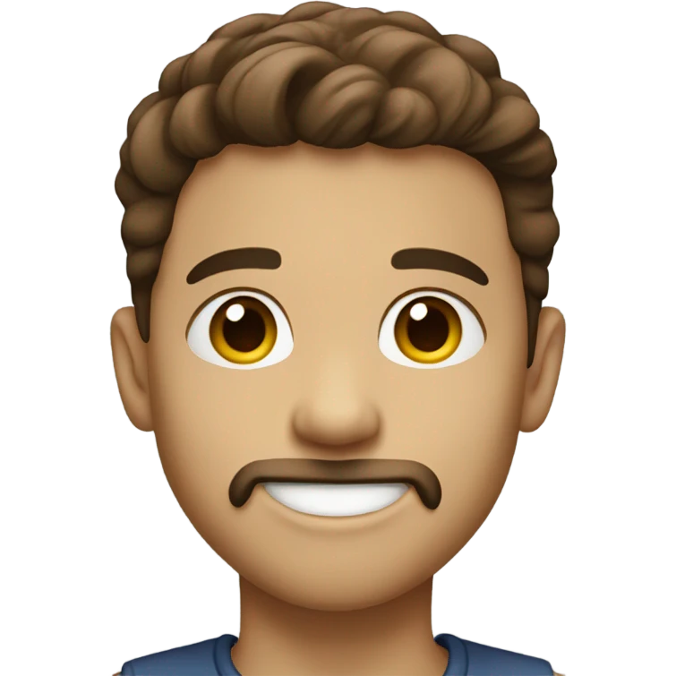 smiling boy with brown hair and gotee emoji