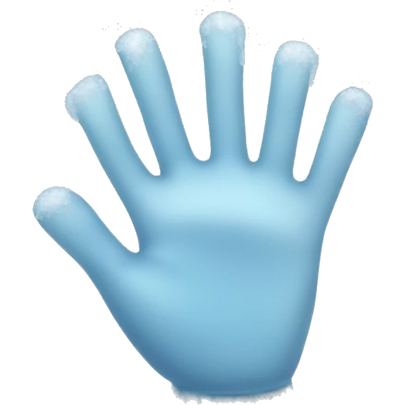 Realistic frozen hand emoji