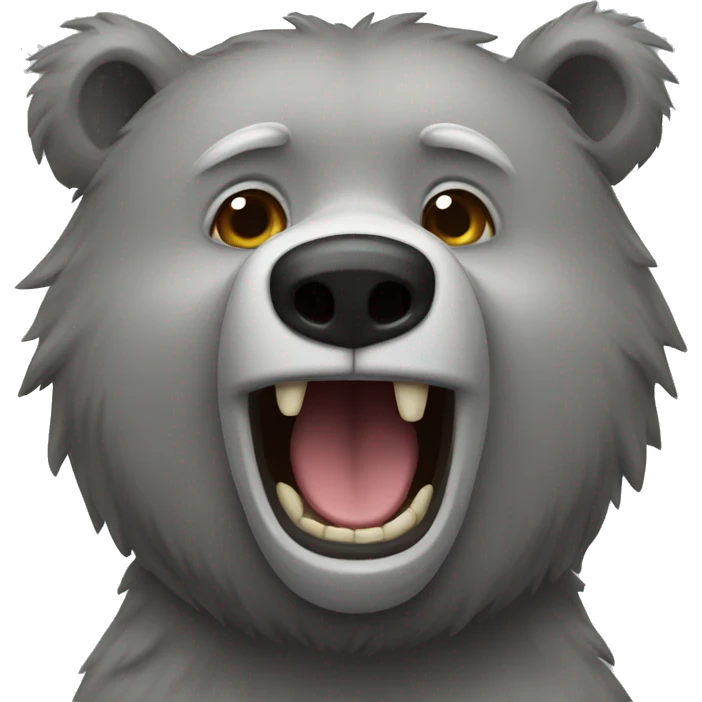 realistic-grey-bear-crazy  emoji