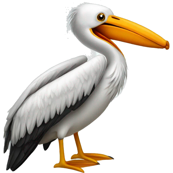 Pelican with a magnifying glass emoji