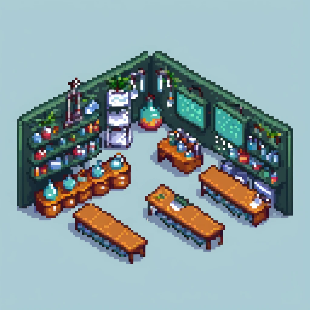 science classroom with lab equipment emoji