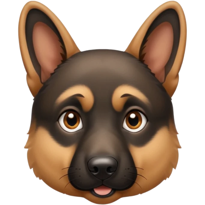 Cute German Shepard dog with one ear up and one ear down emoji
