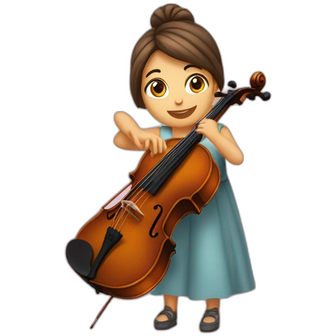 Fille qui joue du Violoncelle emoji
