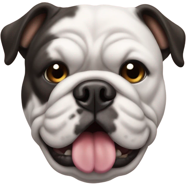 Black furred English bulldog in Mexico emoji