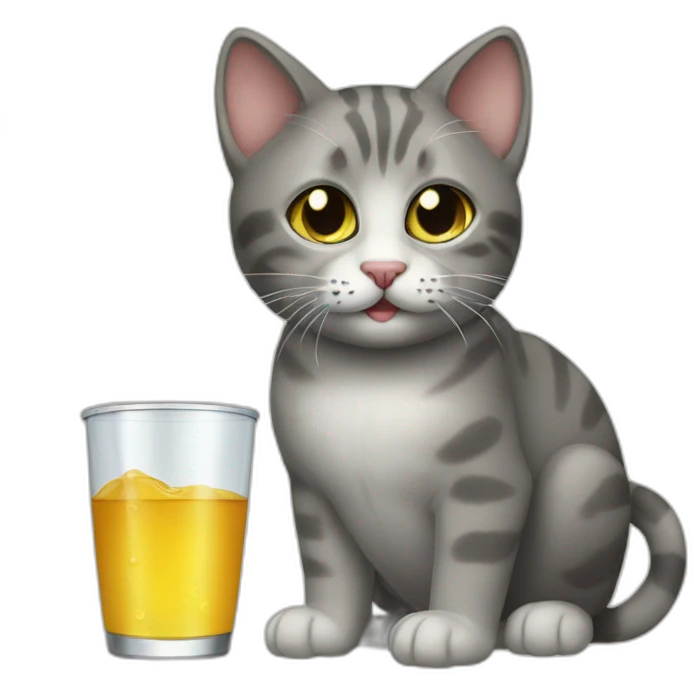 Cat drink watar emoji