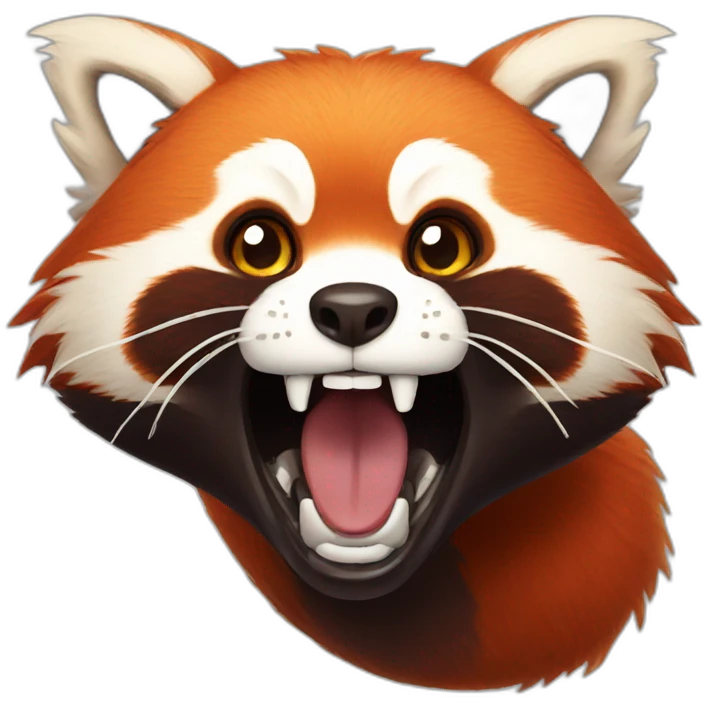 Yelling red panda emoji