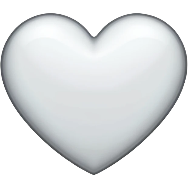 white heart with a silver outline emoji