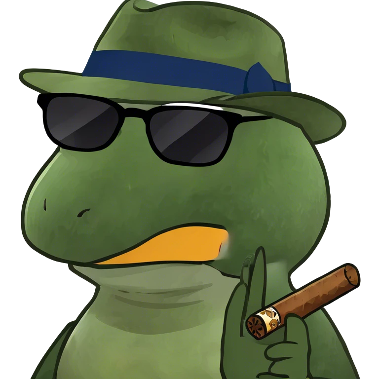 Duck smoking cigar emoji