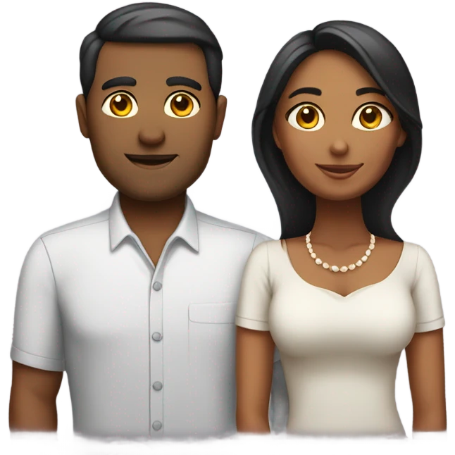 Couple wife + husband wheatish color skin emoji