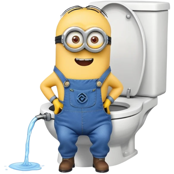 A minion popping out of the toilet  emoji