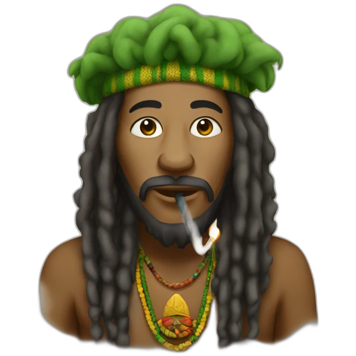 rastafari who is smoking emoji