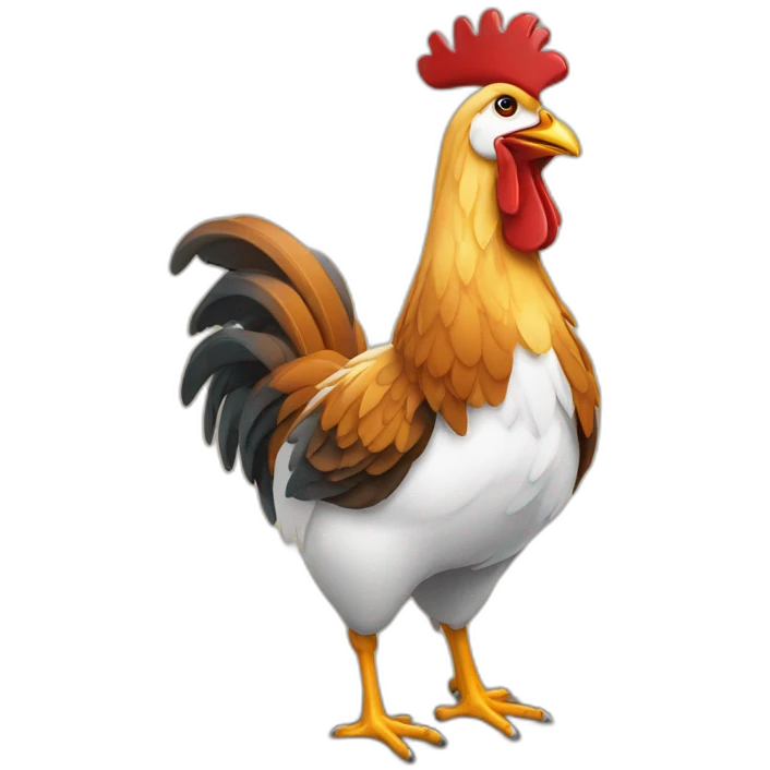 Poule bois une bière emoji