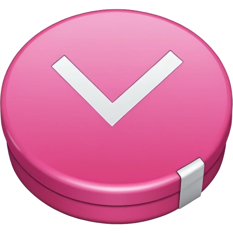 Design a Check Mark Box emoji (✅) that is pink and has a circular shape emoji