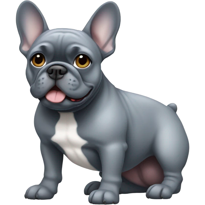 French bull dog blue grey colour emoji
