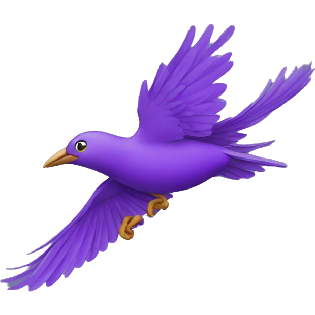 purple bird flying emoji