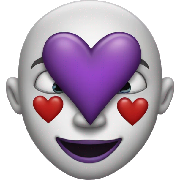art the clown holding a purple heart emoji
