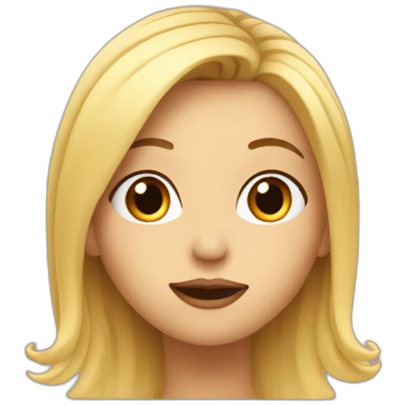 Blonde with hair parted in the middle blowing a kiss emoji