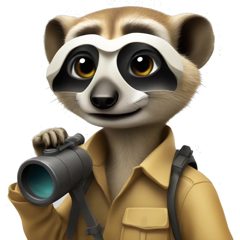meerkat with 
two binoculars in his hand emoji