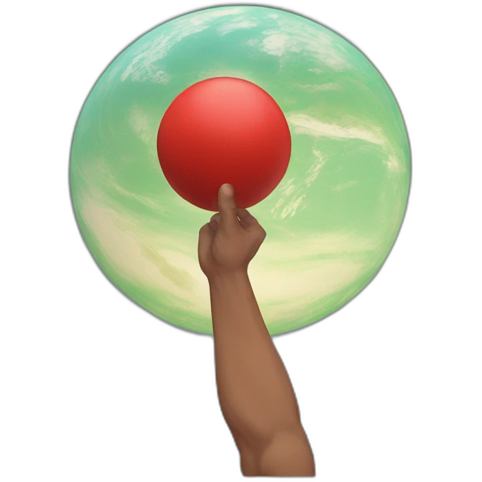 Saitama bald head and red giant hand punching a planet emoji